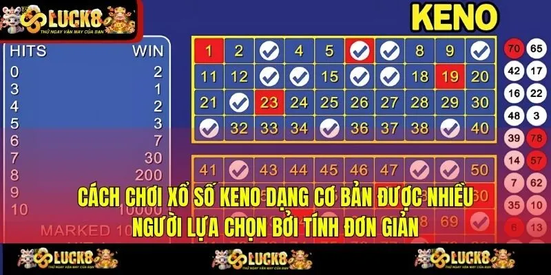 Cách chơi xổ số Keno dạng cơ bản được nhiều người lựa chọn bởi tính đơn giản
