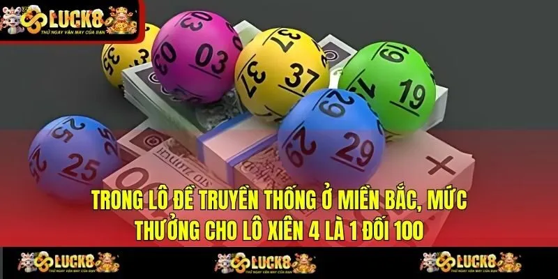 Trong lô đề truyền thống ở miền Bắc, mức thưởng cho lô xiên 4 là 1 đối 100